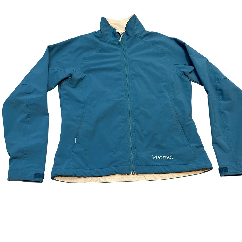 Marmot Blue Softshell Full Zip Jacket Womens Medium Weather Resistant Hiking